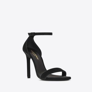 YSL amber 105 black velvet heels
